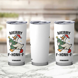 Merry F Caw F Goose Tumbler Cup Funny Christmas Gift - Print Your Wear