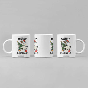 Merry F Caw F Goose Coffee Mug Funny Christmas Gift - Print Your Wear