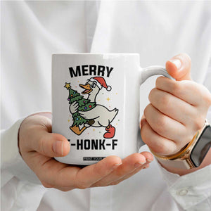 Merry F Caw F Goose Coffee Mug Funny Christmas Gift - Print Your Wear