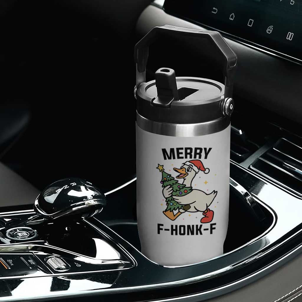 Merry F Caw F Goose Flip Straw Tumbler Funny Christmas Gift TS12 Print Your Wear
