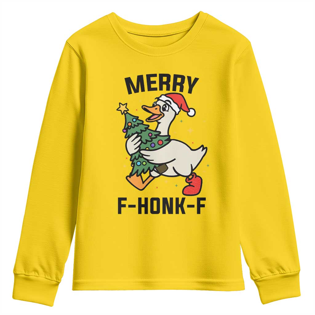 Merry F Caw F Goose Youth Sweatshirt Funny Christmas Gift TS12 Daisy Print Your Wear