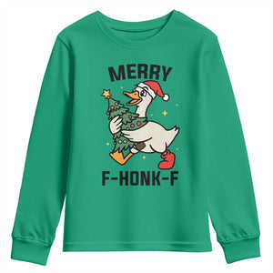 Merry F Caw F Goose Youth Sweatshirt Funny Christmas Gift TS12 Irish Green Print Your Wear
