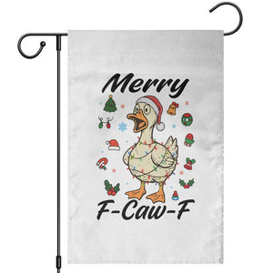 Merry F Caw F Goose Garden Flag Funny Rebellious Christmas Gift TS12 White Print Your Wear