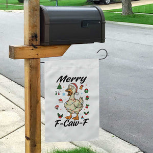 Merry F Caw F Goose Garden Flag Funny Rebellious Christmas Gift - Print Your Wear