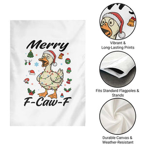 Merry F Caw F Goose Garden Flag Funny Rebellious Christmas Gift - Print Your Wear