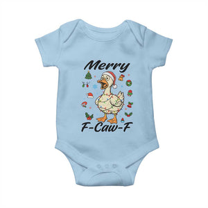 Merry F Caw F Goose Baby Onesie Funny Rebellious Christmas Gift TS12 Light Blue Print Your Wear