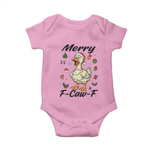 Merry F Caw F Goose Baby Onesie Funny Rebellious Christmas Gift TS12 Light Pink Print Your Wear