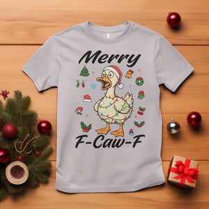 Merry F Caw F Goose T Shirt Funny Rebellious Christmas Gift TS12 Ice Gray Print Your Wear
