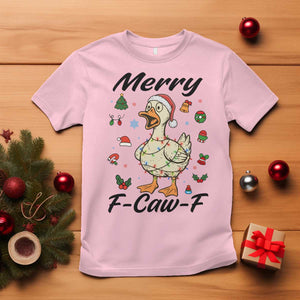 Merry F Caw F Goose T Shirt Funny Rebellious Christmas Gift TS12 Light Pink Print Your Wear