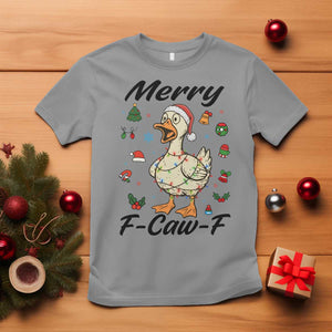 Merry F Caw F Goose T Shirt Funny Rebellious Christmas Gift TS12 Sport Gray Print Your Wear