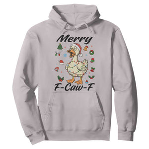 Merry F Caw F Goose Hoodie Funny Rebellious Christmas Gift TS12 Ice Gray Print Your Wear
