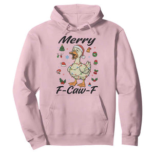 Merry F Caw F Goose Hoodie Funny Rebellious Christmas Gift TS12 Light Pink Print Your Wear