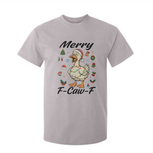 Merry F Caw F Goose T Shirt For Kid Funny Rebellious Christmas Gift TS12 Ice Gray Print Your Wear