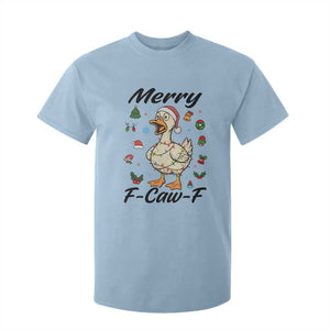 Merry F Caw F Goose T Shirt For Kid Funny Rebellious Christmas Gift TS12 Light Blue Print Your Wear