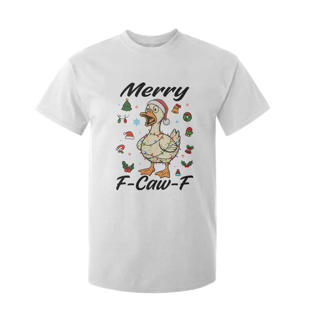 Merry F Caw F Goose T Shirt For Kid Funny Rebellious Christmas Gift TS12 White Print Your Wear