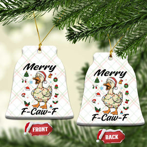 Merry F Caw F Goose Ceramic Ornament Funny Rebellious Xmas Gift TS12 Print Your Wear