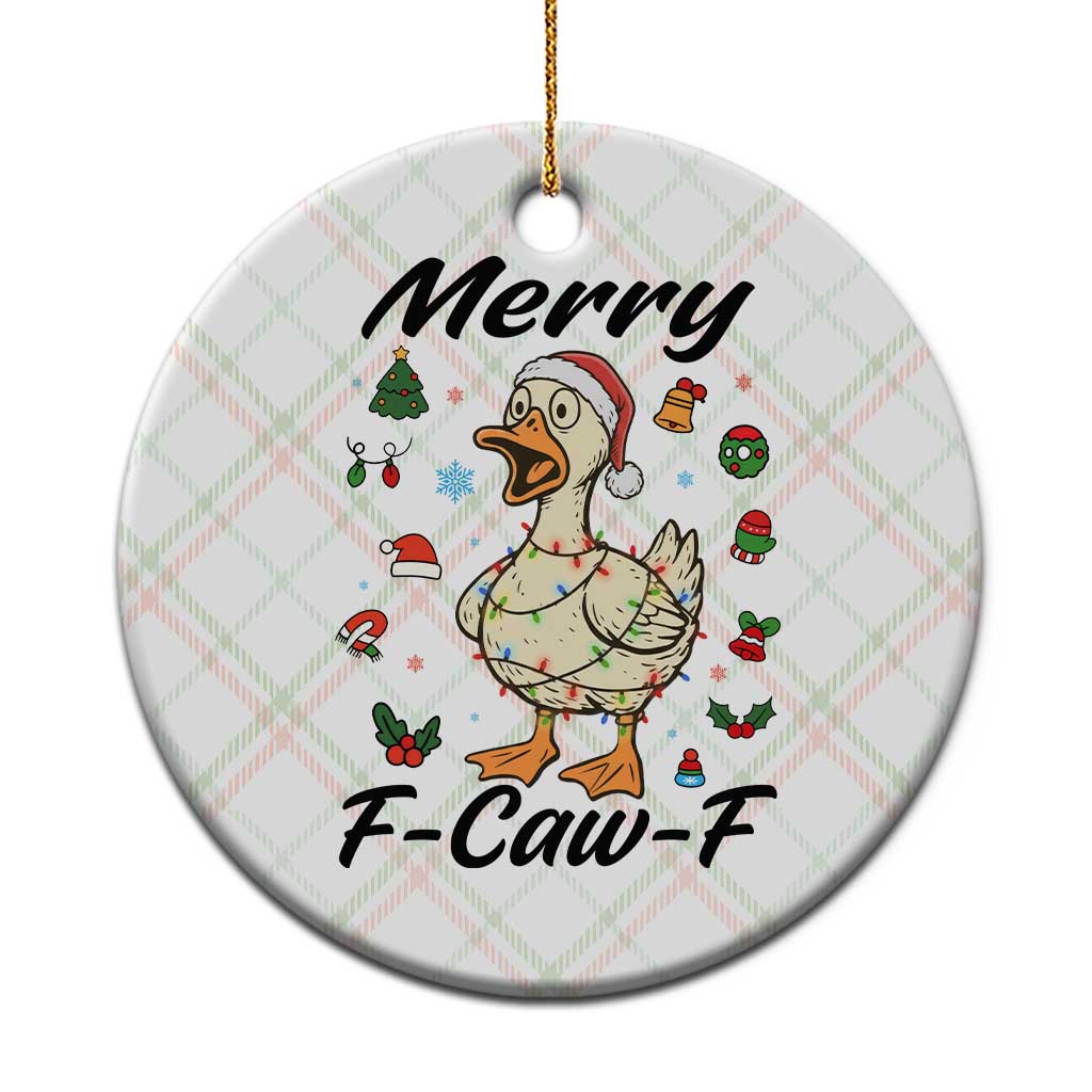 Merry F Caw F Goose Ceramic Ornament Funny Rebellious Xmas Gift TS12 1pc Christmas Plaid Print Your Wear