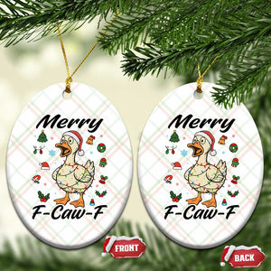 Merry F Caw F Goose Ceramic Ornament Funny Rebellious Xmas Gift TS12 Print Your Wear