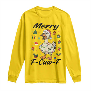 Merry F Caw F Goose Long Sleeve Shirt Funny Rebellious Christmas Gift TS12 Daisy Print Your Wear