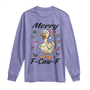 Merry F Caw F Goose Long Sleeve Shirt Funny Rebellious Christmas Gift TS12 Violet Print Your Wear