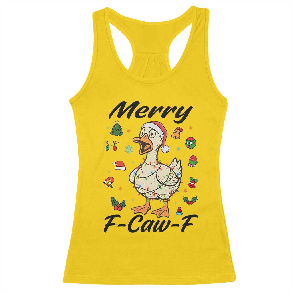 Merry F Caw F Goose Racerback Tank Top Funny Rebellious Christmas Gift TS12 Daisy Print Your Wear