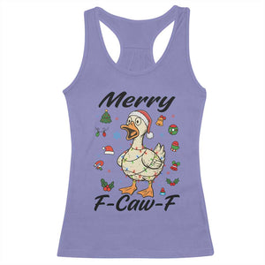 Merry F Caw F Goose Racerback Tank Top Funny Rebellious Christmas Gift TS12 Violet Print Your Wear
