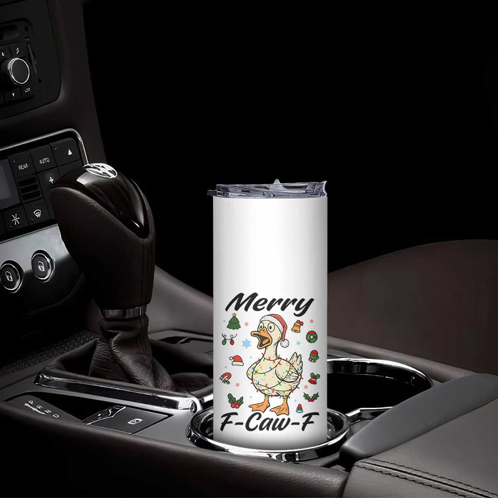 Merry F Caw F Goose Skinny Tumbler Funny Rebellious Christmas Gift TS12 Print Your Wear
