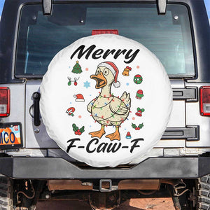 Merry F Caw F Goose Spare Tire Cover Funny Rebellious Christmas Gift - Print Your Wear