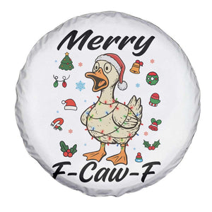 Merry F Caw F Goose Spare Tire Cover Funny Rebellious Christmas Gift - Print Your Wear