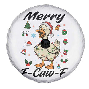 Merry F Caw F Goose Spare Tire Cover Funny Rebellious Christmas Gift - Print Your Wear