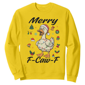 Merry F Caw F Goose Sweatshirt Funny Rebellious Christmas Gift TS12 Daisy Print Your Wear