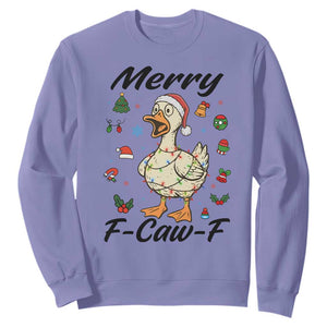 Merry F Caw F Goose Sweatshirt Funny Rebellious Christmas Gift TS12 Violet Print Your Wear
