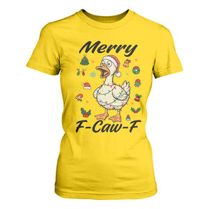 Merry F Caw F Goose T Shirt For Women Funny Rebellious Christmas Gift TS12 Daisy Print Your Wear