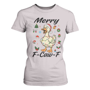 Merry F Caw F Goose T Shirt For Women Funny Rebellious Christmas Gift TS12 Ice Gray Print Your Wear