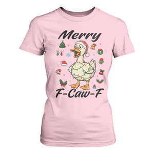 Merry F Caw F Goose T Shirt For Women Funny Rebellious Christmas Gift TS12 Light Pink Print Your Wear