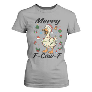 Merry F Caw F Goose T Shirt For Women Funny Rebellious Christmas Gift TS12 Sport Gray Print Your Wear