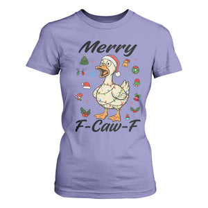 Merry F Caw F Goose T Shirt For Women Funny Rebellious Christmas Gift TS12 Violet Print Your Wear