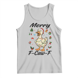 Merry F Caw F Goose Tank Top Funny Rebellious Christmas Gift - Print Your Wear