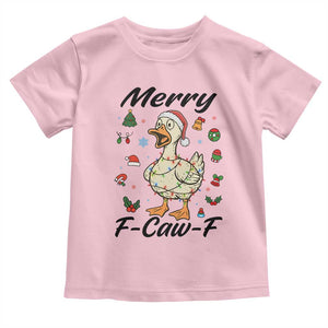 Merry F Caw F Goose Toddler T Shirt Funny Rebellious Christmas Gift TS12 Light Pink Print Your Wear