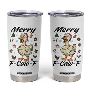Merry F Caw F Goose Tumbler Cup Funny Rebellious Christmas Gift - Print Your Wear