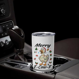 Merry F Caw F Goose Tumbler Cup Funny Rebellious Christmas Gift - Print Your Wear