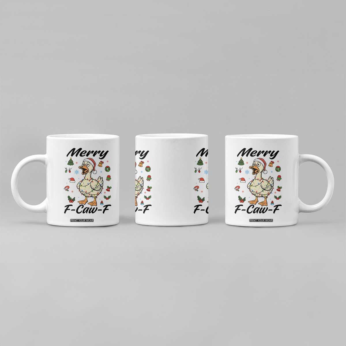 Merry F Caw F Goose Coffee Mug Funny Rebellious Christmas Gift TS12 Print Your Wear