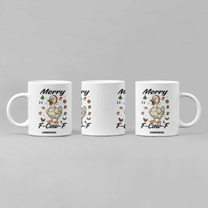 Merry F Caw F Goose Coffee Mug Funny Rebellious Christmas Gift - Print Your Wear