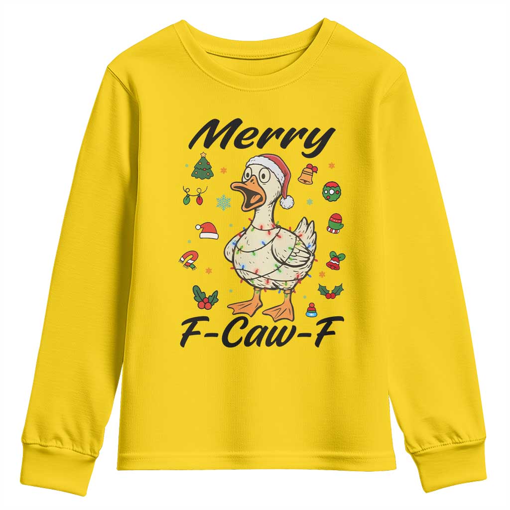 Merry F Caw F Goose Youth Sweatshirt Funny Rebellious Christmas Gift TS12 Daisy Print Your Wear