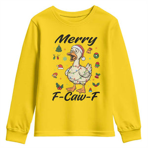 Merry F Caw F Goose Youth Sweatshirt Funny Rebellious Christmas Gift TS12 Daisy Print Your Wear