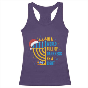 Christmas Hanukkah Interfaith Family Gift Racerback Tank Top In A World Full Of Darkness Be A Light TS12 Purple Print Your Wear