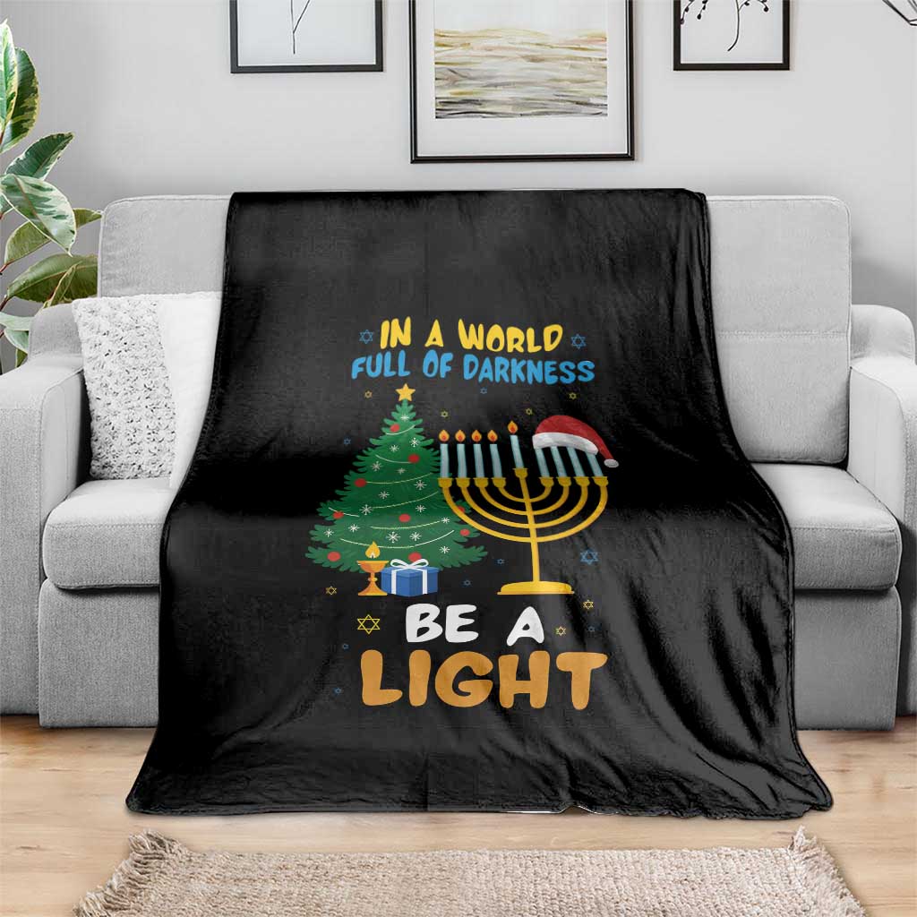 Be A Light Christmas Hanukkah Throw Blanket Interfaith Family Gift TS12 Print Your Wear