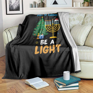 Be A Light Christmas Hanukkah Throw Blanket Interfaith Family Gift TS12 Print Your Wear