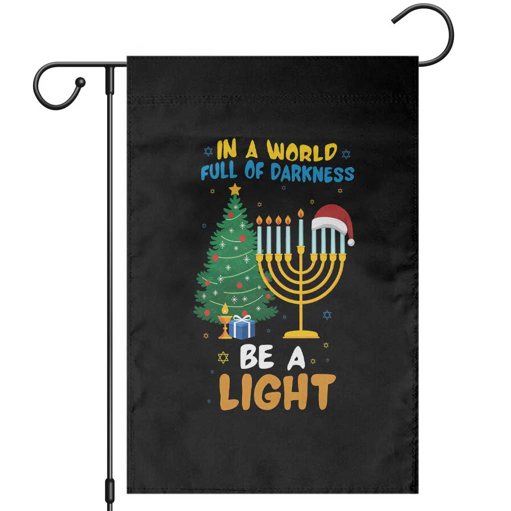 Be A Light Christmas Hanukkah Garden Flag Interfaith Family Gift TS12 Black Print Your Wear