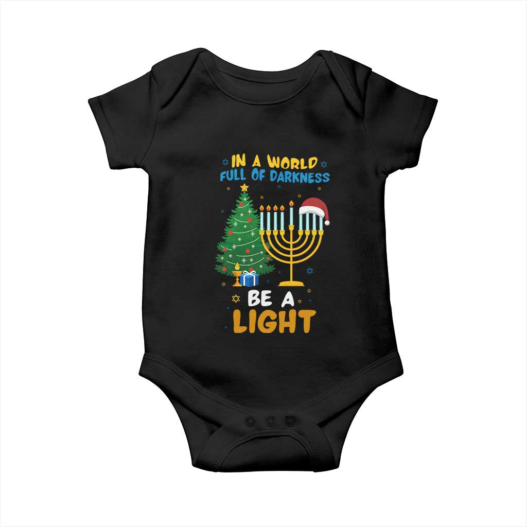 Be A Light Christmas Hanukkah Baby Onesie Interfaith Family Gift TS12 Black Print Your Wear